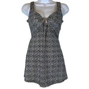 Shape Shores Swimwear Black White Underwire Swimdress Swimsuit Size 8 EUC #1221